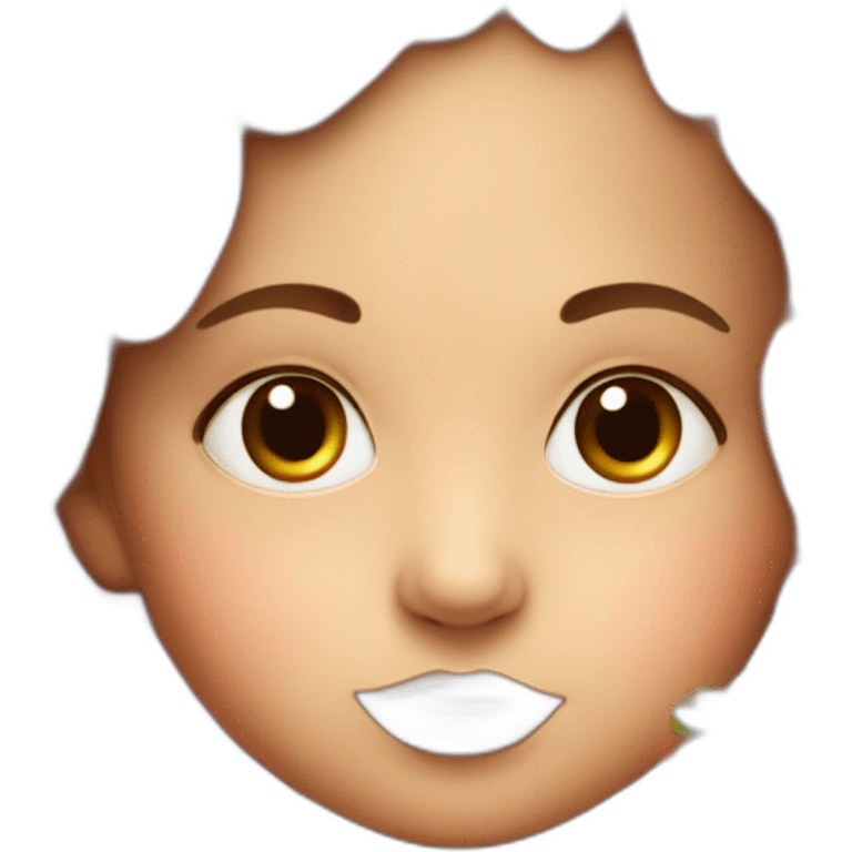 Female Baby face with brown eyes inside a strawberry emoji