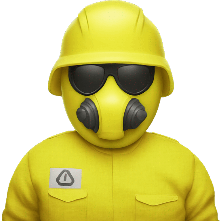 backroomss yellow hazmat with saluting face emoji