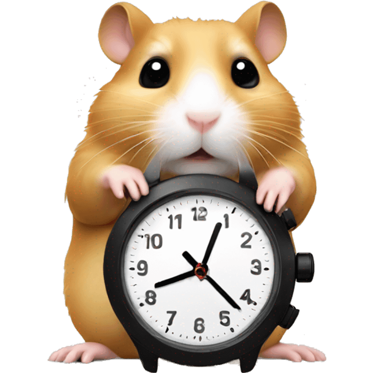 hamster shows what time it is on his watch emoji