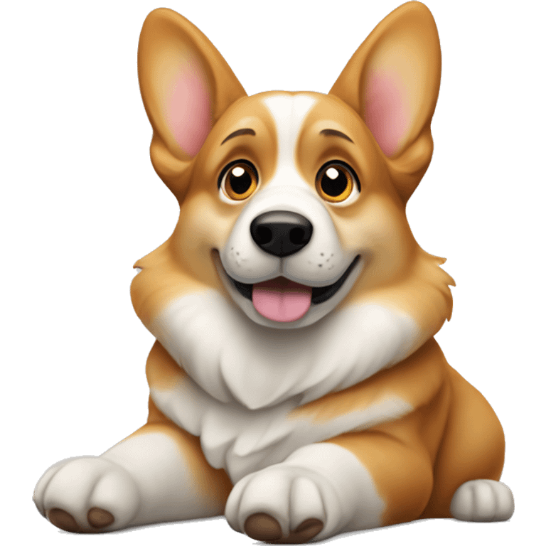 I want a corgi which use his paw for a thinking gesture. It should looks like that he is thinking about something. emoji