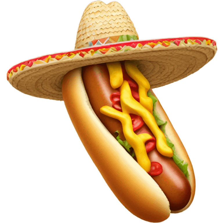 Hotdog wearing sombrero  emoji