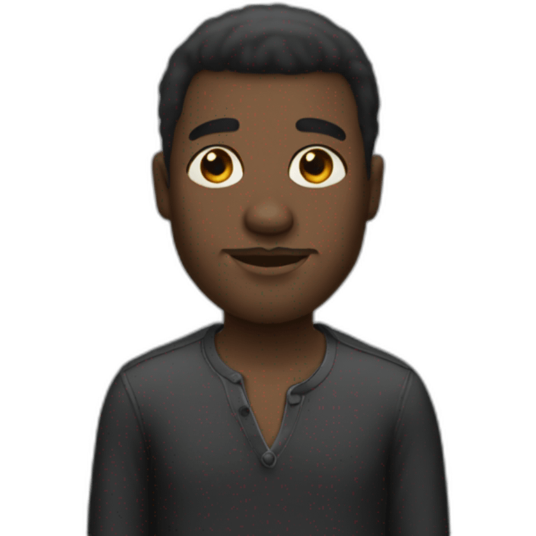 black man with a long fringe emoji