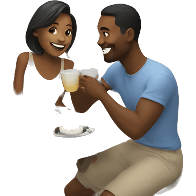 couple enjoying brunch emoji