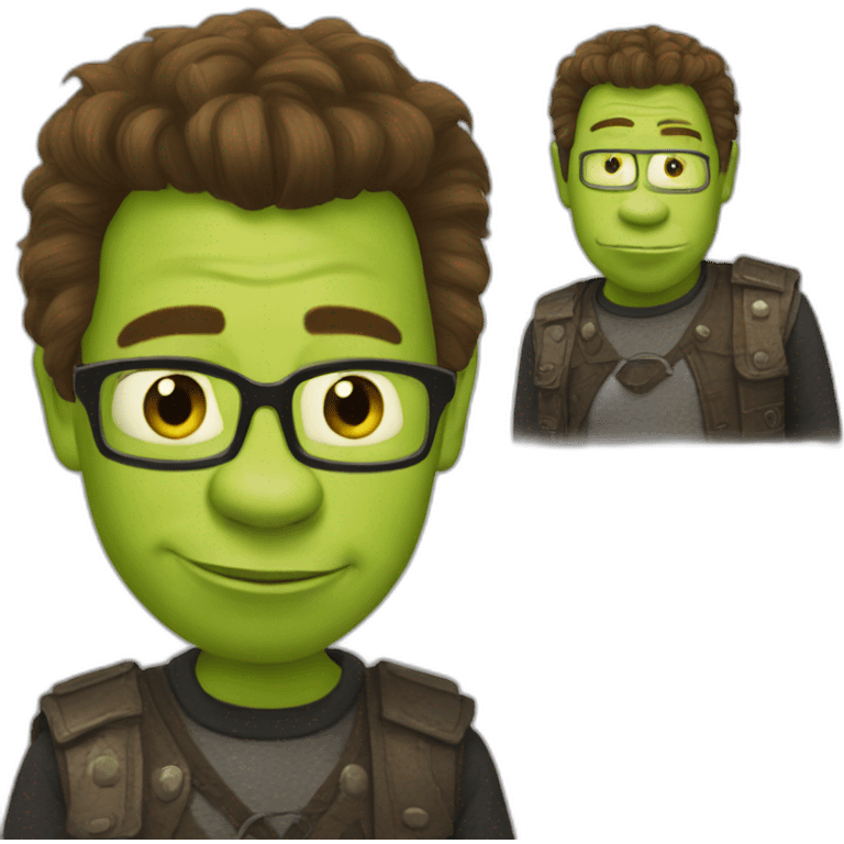 Shrek as rick astley emoji