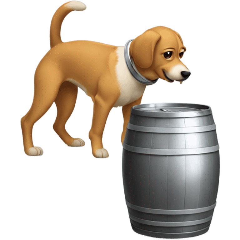 Dog doing a keg stand emoji