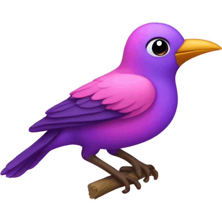 A pink and purple Springbird  emoji