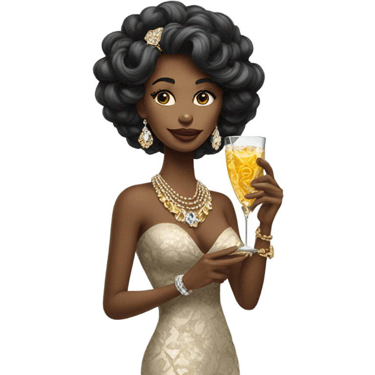 Rich lady with a drink emoji