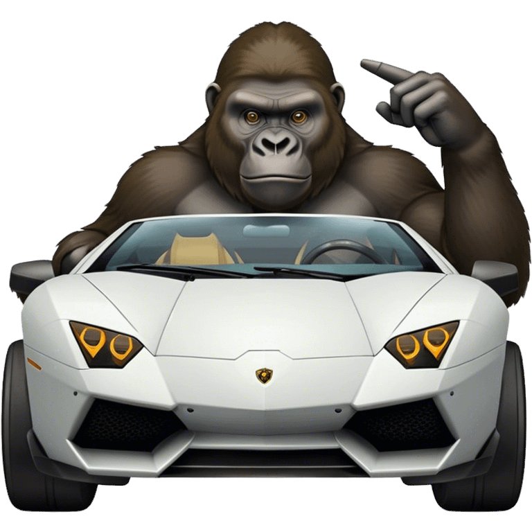 gorilla driving lambo emoji