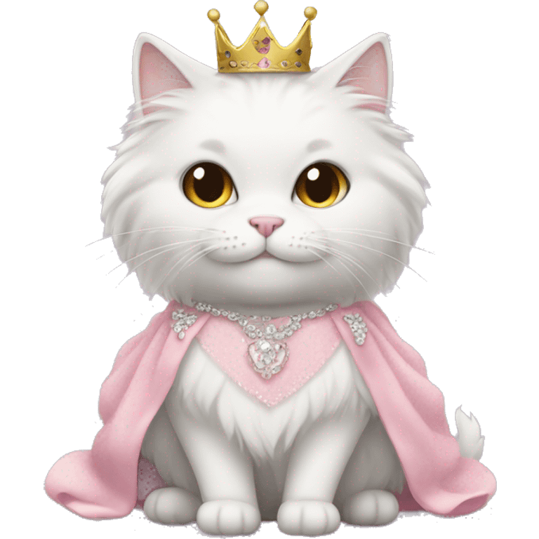 fluffy cat in a princess dress  emoji