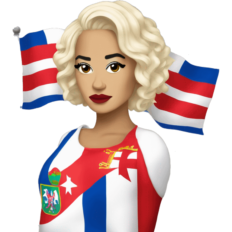 Rita ora with serbia flag emoji