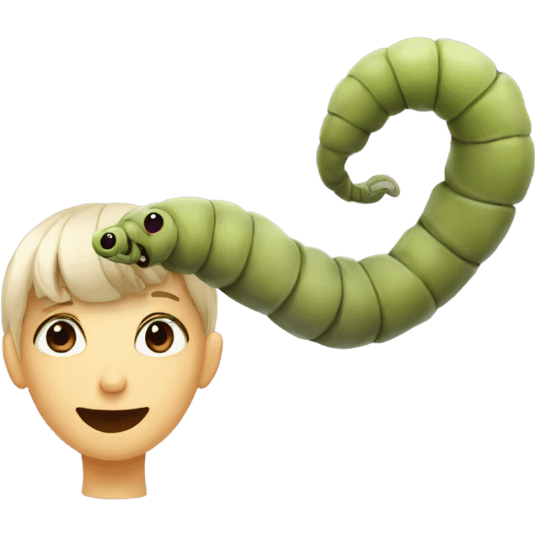 worm with girl head emoji