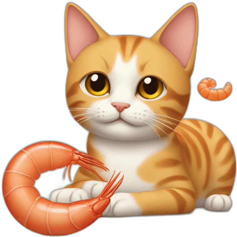 Cat with shrimp emoji