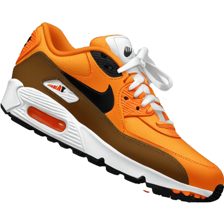 Nike Air Max 90 orange and black emoji