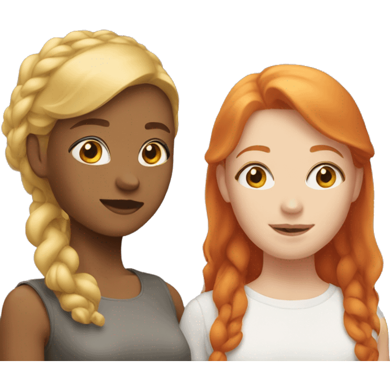 blonde girl and red-headed girl emoji