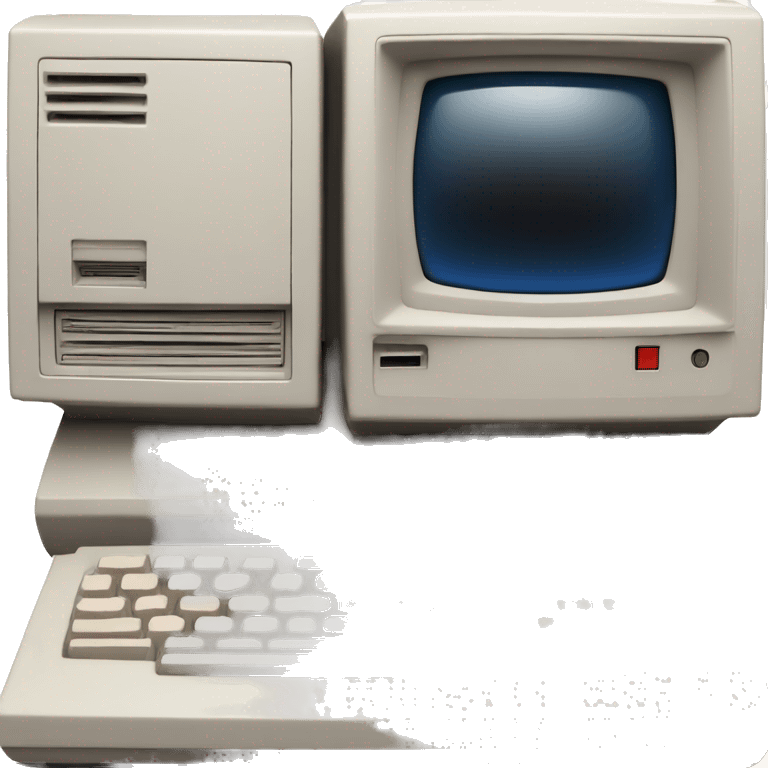 80's computer with an arrow on the screen emoji