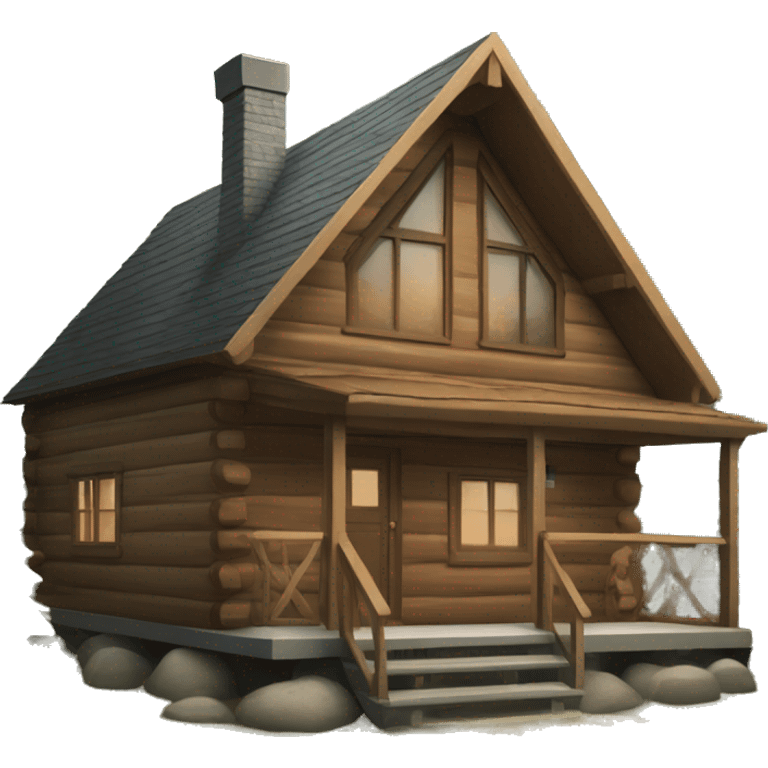 Modern cabin in woods emoji