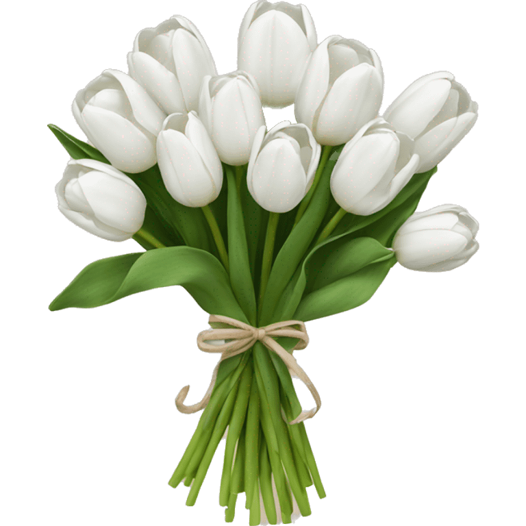 white tulip bouquet  emoji