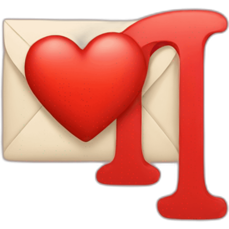 R letter with red heart  emoji