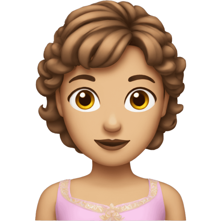 princess emoji with brown hair and bangs emoji