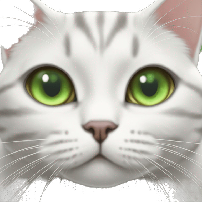 green eyes, white tabby tabby british shorthair cat emoji