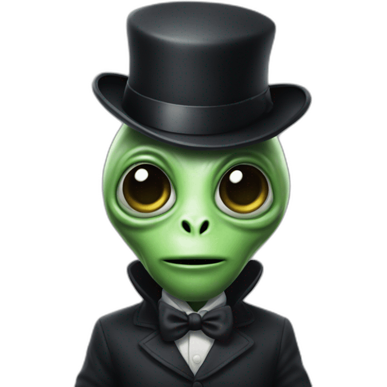 Alien wearing a  bowler hat emoji