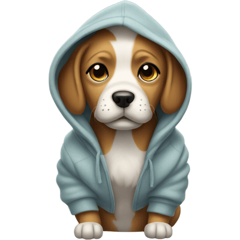 Dog wearing hoodie emoji