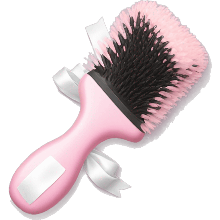 Light pink hairbrush with a white bow tie emoji