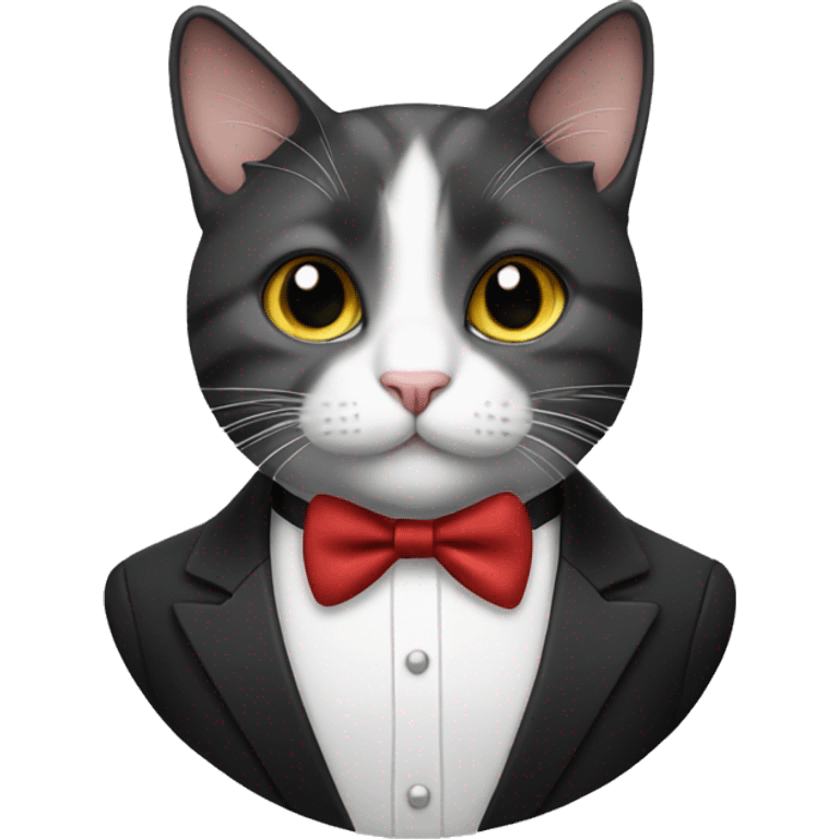 Cat wearing tuxedo emoji