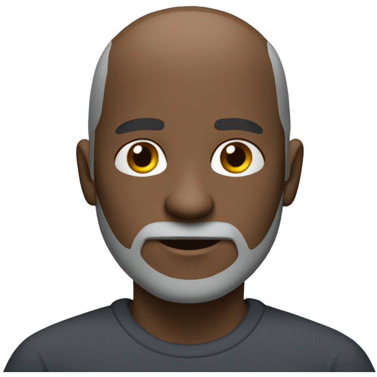 Black with bald head and grey besrd emoji