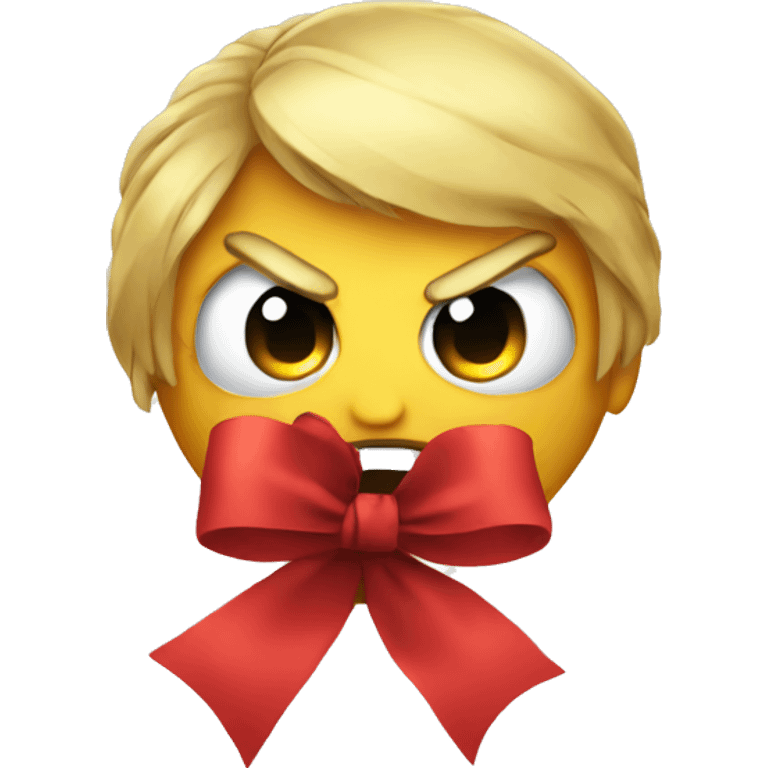 angry with ribbon emoji