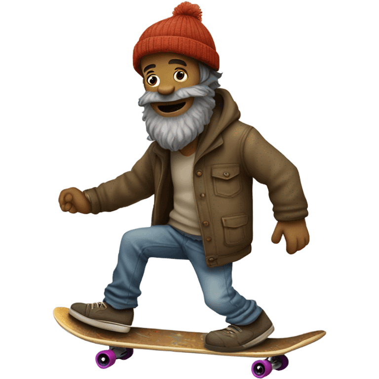 Skateboarding hobo emoji