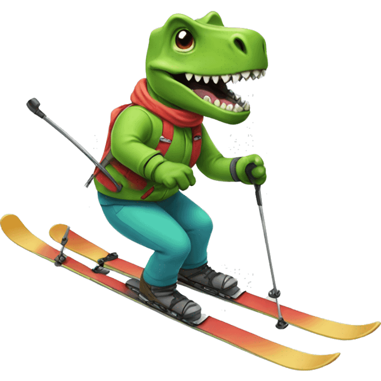 party dino skiing emoji