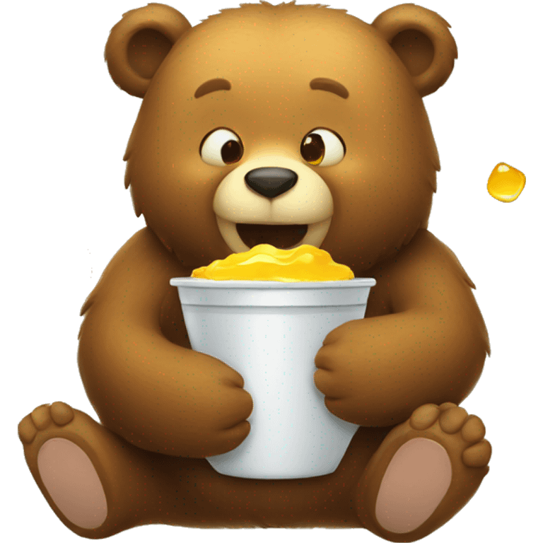 bear eats honey emoji