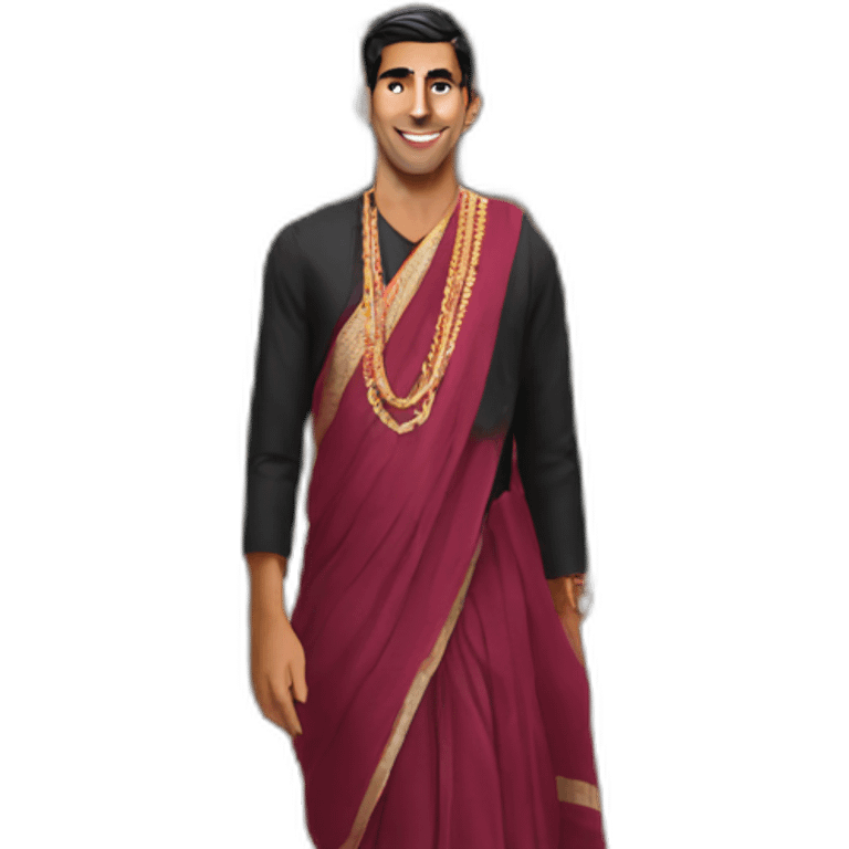 Rishi Sunak wearing a sari Houses of Parliament emoji