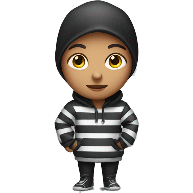 Thief in a striped sweatshirt girl emoji