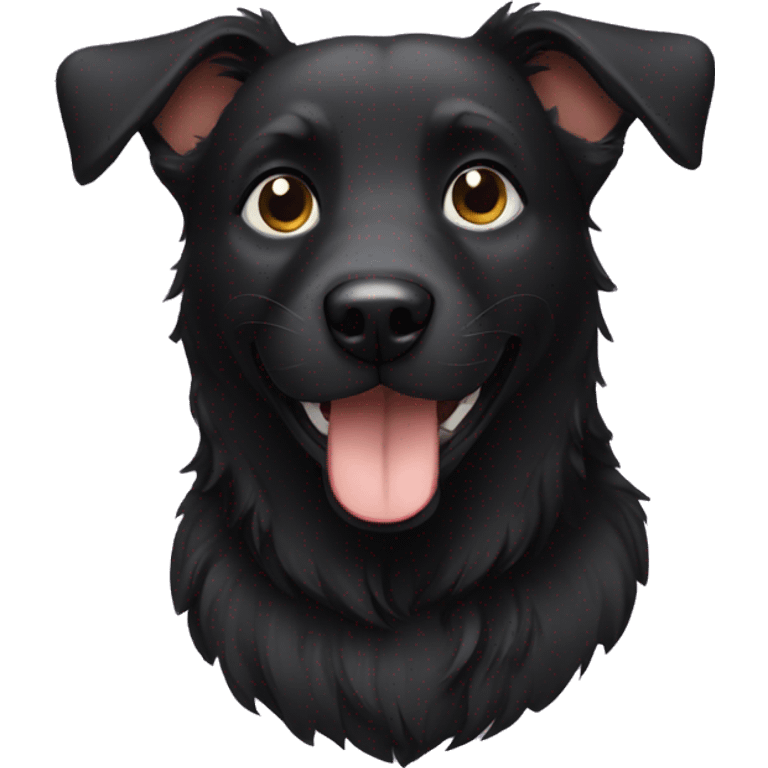 black dog happy emoji