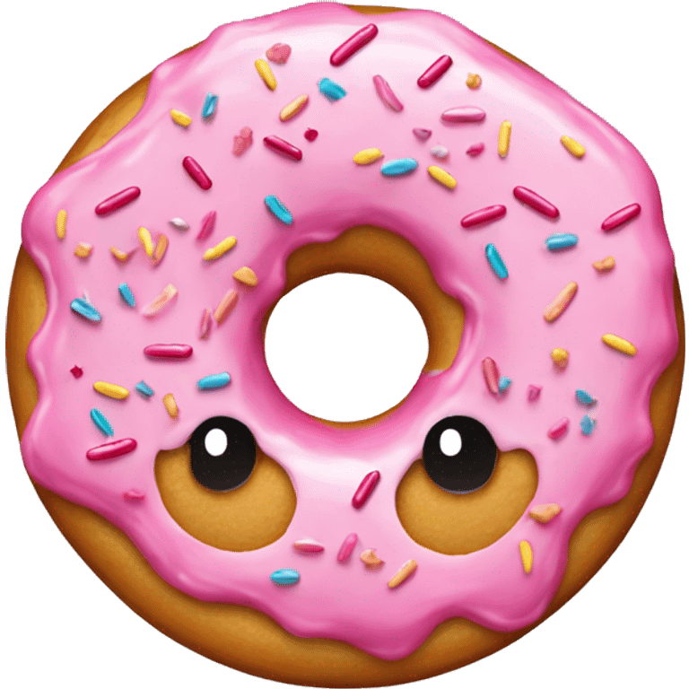 Donut with pink frosting and sprinkles  emoji