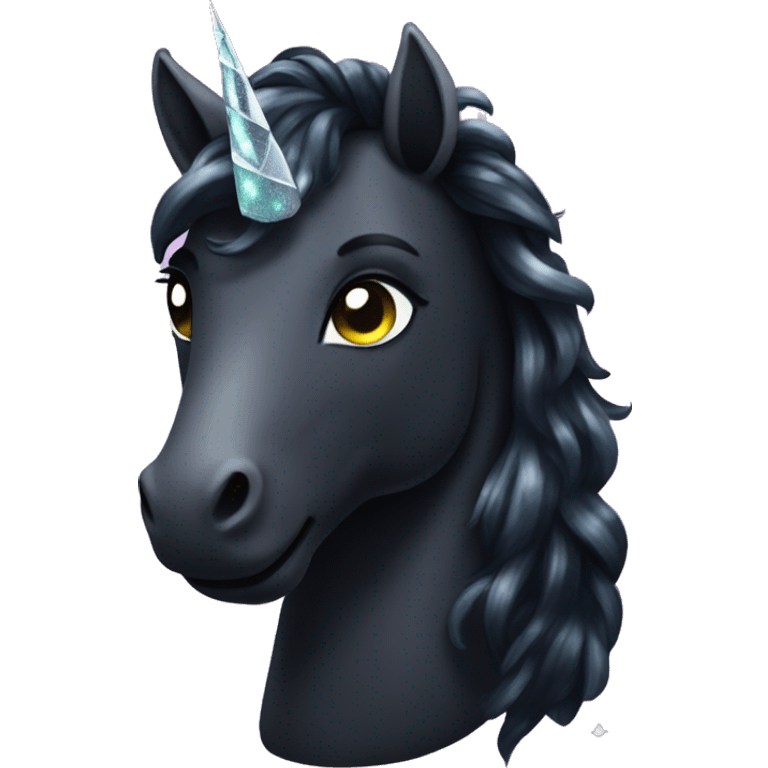 Sparkle black unicorn  emoji