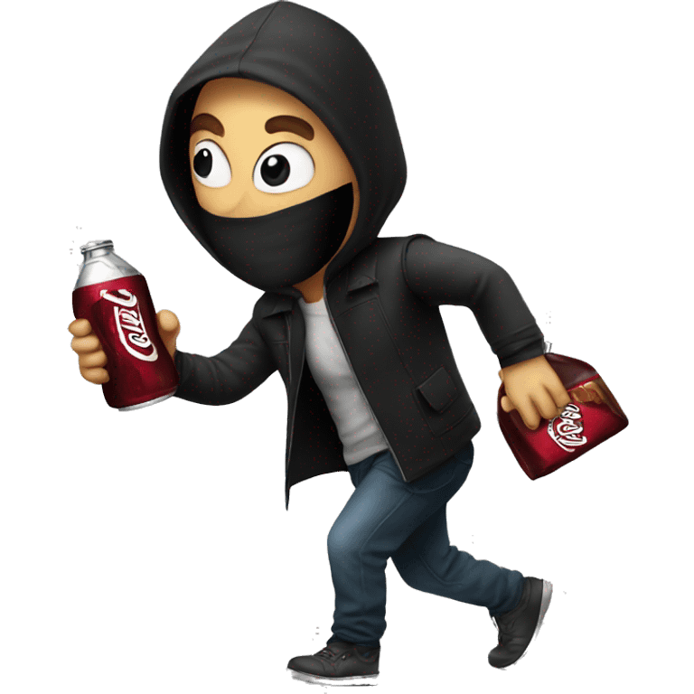 A thief stealing Dr Pepper emoji