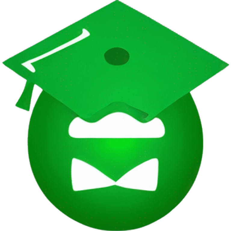 a logo for aqram school, in green emoji