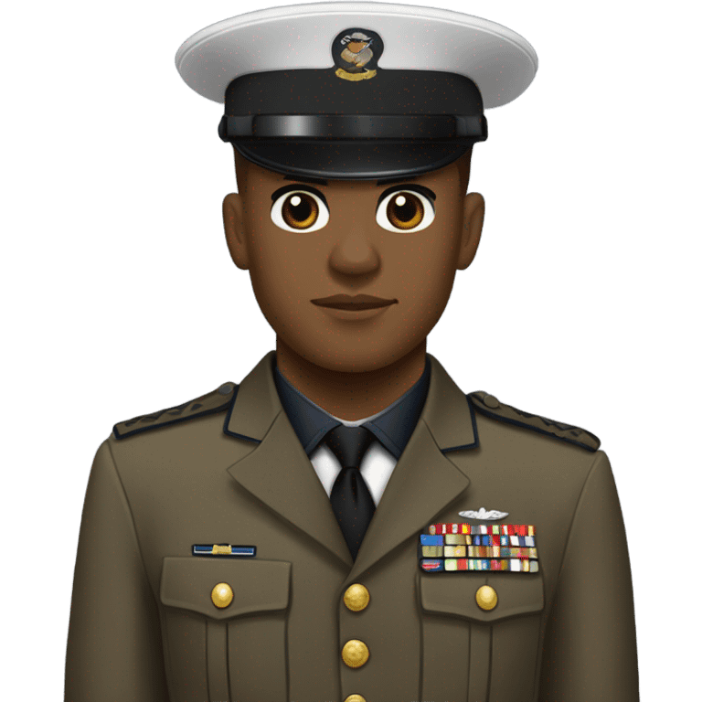 Light brown skin us marine in dress blues emoji