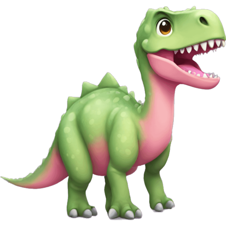 dinosaur with a pink bow emoji