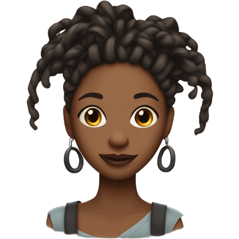 Black girl with locs emoji