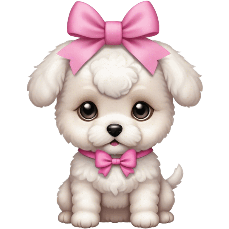 Schichon puppy pink bow emoji