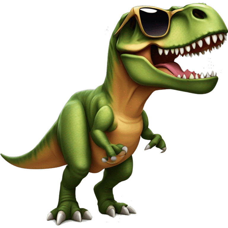 Tyrannosaurus wearing sunglasses emoji