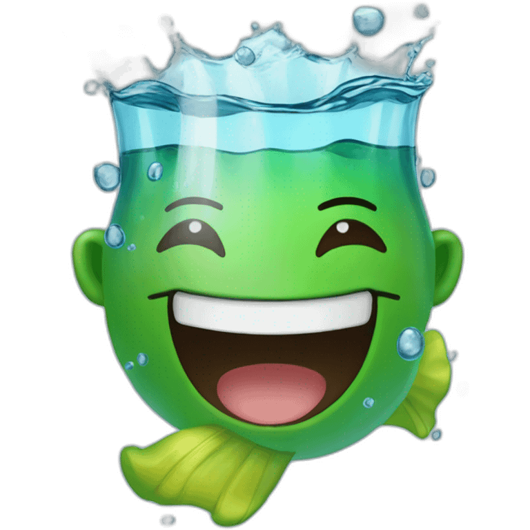 Cara feliz tomando agua emoji