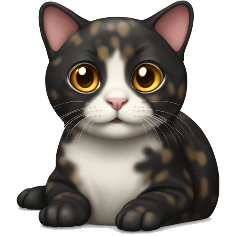 black tortoise shell colored cat emoji