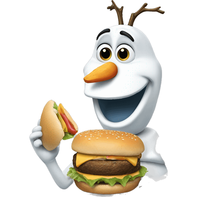 Olaf eating a burger  emoji