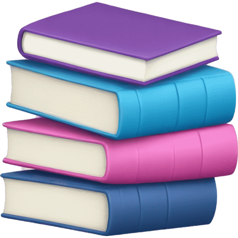 Stack of pink and blue books emoji