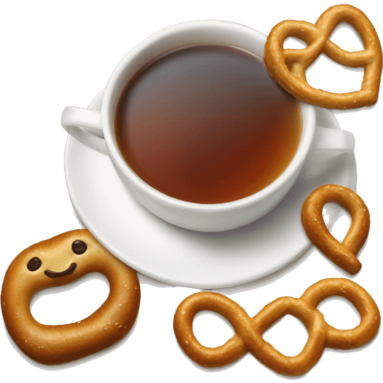 Tea and pretzels realistic  emoji